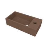 Arcqua Flair fontein - 36x18x9cm - cast marble - 1 kraangat - rechts - mat chocola SW1584220
