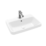 Villeroy & boch architectura vasque à encastrer 60x45x17cm rectangle 1 trou pour robinet avec trou de trop-plein céramique blanche alpin gloss+ SW762325