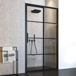 Sealskin Soho Porte de douche coulissante 120x210cm pour niche profilé noir mat et verre clair SW491956