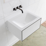 Mondiaz Lagom Meuble avec 1 tiroir 60x30x45cm vasque Cloud central sans trous de robinet Solid Surface Urban SW409193