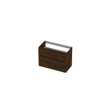 Ink meuble 2 tiroirs sans poignée décor bois avec cadre tournant bois un symétrique 90x65x45cm chêne cuivré SW693191