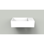 Arcqua Marble Free fontein - 40x22x12cm - kraangat rechts - mat wit SW909466