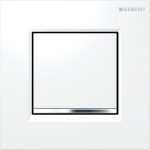 Geberit type 20 urinioir bedieningsplaat - pneumatisch - rechthoekige knoppen - wit/glans chroom SW64037