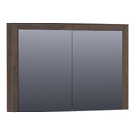BRAUER Rise armoire de toilette - 100x70x15cm - sans éclairage - 2 portes miroir double face - lamelles chêne noir SW223492