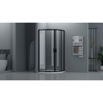 Adema Dawn Douchecabine - 90x90x185cm - kwartrond - zwart mat SW1381731