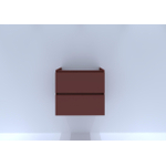 H&R Badmeubelen Infinity Wastafelonderkast - 60x44.8x55cm - 2 lades - zonder sifonuitsparing - greeploos - terra mat SW872865