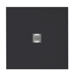ZEZA Grade receveur de douche - 90x90cm - antidérapant - antibactérien - marbre minéral - carré - noir mat SW1152875