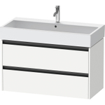 Duravit Ketho.2 Wastafelonderbouwkast - met 2 laden - 98.4x46x54.9cm - met grepen antraciet - wit mat SW772302