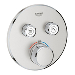 Grohe SmartControl Inbouwthermostaat - 3 knoppen - rond - Supersteel (RVS) SW225095