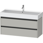 Duravit Ketho.2 Wastafelonderbouwkast - met 2 laden - voor enkele wastafel - 118.4x46x54.9cm - met grepen antraciet - betongrijs mat SW772659