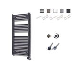 Sanicare radiateur électrique design 111,8 x 60 cm noir mat avec thermostat chromé SW420049