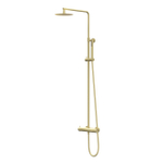 IVY Bond ensemble de douche pluie apparent – douche de tête medium Ø 25 cm – douchette satin spray – barre de douche – or brossé mat SW1032492