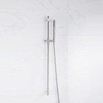 FortiFura Calvi Ensemble de douche avec barre curseur - douchette stylo - flexible en métal - Inox brossé PVD SW1159302
