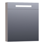BRAUER Promise Deluxe armoire de toilette - 60x70x15cm - avec éclairage direct 1 porte miroir double face à gauche mate taupe SW371727