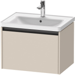 Duravit Ketho.2 Wastafelonderbouwkast - met 1 lade - 63.4x45.5x44cm - met greep antraciet - taupe supermat SW771925