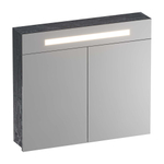 BRAUER 2.0 Spiegelkast - 80x70x15cm - verlichting geintegreerd - 2 links- en rechtsdraaiende spiegeldeuren - MFC - metal SW720914