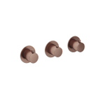 Hotbath Cobber Afbouwdeel - inbouw douche thermostaat - met 2 stopkranen horizontale plaatsing - PVD - geborsteld koper SW229908