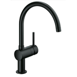 GROHE Minta Mitigeur de cuisine - haut - bec rond pivotant - noir mat SW67951