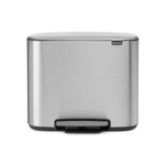 Brabantia Bo Pedaalemmer - 11+23 liter - 2 kunststof binnenemmers - matt steel fingerprint proof SW1117443