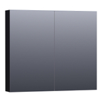 BRAUER Impress armoire de toilette – 80 x 70 x 15 cm – 2 portes, portes-miroir double face – Noir mat SW392898
