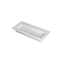 Ink Kraft wastafel - 100x45x1cm - wasbak midden - 2 kraangaten - polystone - mat wit SW439568