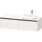 Duravit ketho 2 meuble sous lavabo avec plaque console et 2 tiroirs pour lavabo à droite 160x55x45.9cm avec poignées anthracite blanc brillant SW772914