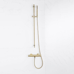 Fortifura Calvi douchekraan - met glijstangset - met staafhanddouche - metalen doucheslang - PVD - geborsteld messing (goud) SW811926