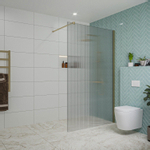Fortifura Galeria Douche à l'italienne - 120x200cm - verre nervuré - Laiton brossé SW877048