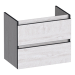 BRAUER Joy Edge meuble sous-lavabo peu profond 60 2 tiroirs softclose - sans poignée - 1 découpe pour siphon - Forest Seashell SW1200956