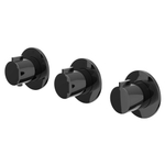 IVY Pact Partie apparente - pour mitigeur thermostatique encastré - 2 robinets d'arrêt - Symmetry - rosaces rondes - Chrome noir PVD SW1030980