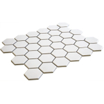 La Mosaic Factory Barcelona carreau mosaïque - 28,2x32,1cm - carrelage mural - Hexagone - Porcelaine Extra Blanc Brillant SW62198