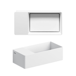 Clou New Flush 3 lave-mains 35x18cm inclus bouchon de vidage avec plaque de vidage pré-perçage pour trou de robinet à gauche Blanc mat SW398989