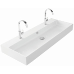 Thebalux lavabo quadro 120cm céramique 1x cuve 2x trou de robinet SW717307