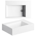 Clou Flush 2 Plus lave-mains 42,5x10,5cm trou de robinet pré-percé pierre minérale Blanc SW9384