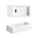 Clou Flush 3 lave-mains 36x18x9cm trou de robinet à gauche aluite Blanc mat SW9365