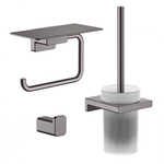 Hansgrohe Addstoris Ensemble d'accessoires WC - 3 pièces - Chrome brossé noir SW1079984