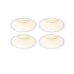 QAZQA Dept spot encastrable - set de 4 - 8,8x8,8x9,2cm - dimmable - IP44 - blanc mat SW1209704