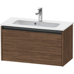 Duravit Ketho.2 Wastafelonderbouwkast - met 1 lade - 68x39x44cm - met greep antraciet - donker noten mat SW772223