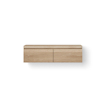 Looox Wood collection Wooden Drawer BoX armoire à tiroirs avec 2 tiroirs 140x45x46cm avec softclose chêne old grey SW108692