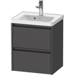 Duravit Ketho.2 Wastafelonderbouwkast - met 2 laden - 48.4x37.5x54.9cm - met grepen antracietgrafiet - mat grafiet (grijs) SW772439