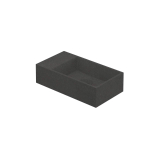 INK Contra lavabo - 40x22x10cm - bac à droite - 0 trous de robinet - polystone Quartz gris SW692987