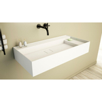 Ideavit Solidbliss Lavabo standard Rectangulaire 90x45x16cm sans trou pour robinet Solid surface Blanc mat SW420098