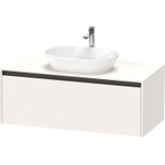 Duravit Ketho.2 Wastafelonderbouwkast - inclusief consoleplaat - met 1 lade - 120x55x45.9cm - met handgreep antraciet - wit supermat SW771778