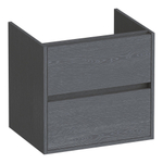 BRAUER Adore wastafelonderkast - 60x46x55cm - 2 softclose lades - greeploos - 1 sifon uitsparing - Timber Grey SW1198406