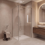 Fortifura Galeria Cabine de douche - 90x140cm - profilé - verre de sécurité - anti-calcaire - Chrome SW1224945