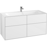 Villeroy & Boch Finion Wastafelonderkast - met verlichting - 4 uittrekladen - 1196 x 591 x 498 mm - Glossy White Lacquer SW479480