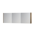 INK SPK1 spiegelkast – 180x60x14 cm – 3 deuren, dubbelzijdige spiegeldeuren – Naturel Eiken mat SW493948