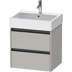 Duravit Ketho.2 Wastafelonderbouwkast - met 2 laden - 58.4x46x54.9cm - met grepen antraciet - betongrijs mat SW772667