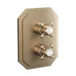 Crosswater Belgravia Douchekraan - inbouw - thermostatisch - zonder inbouwdeel - 2 functies - geborsteld messing (goud) SW1175253