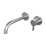 BRAUER Brushed Edition Wastafelmengkraan inbouw - gebogen uitloop links - hendel middel dik - inclusief inbouwdeel - model E 1 - PVD - geborsteld RVS SW374373
